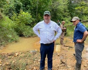 El presidente visitó la zona de Crucitas el 16 de julio de 2022 (Presidencia)
