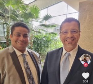 El exdiputado, Melvin Núñez y el presidente, Rodrigo Chaves (Tiktok de Melvin Núñez )presidente Chaves.