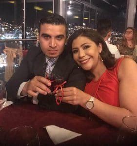 María Belén junto a su esposo