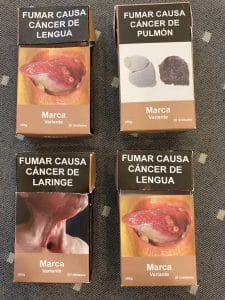 Ejemplos de empaquetado neutro tabaco. Foto Renata
