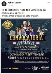 Esta es la invitación a la manifestación.