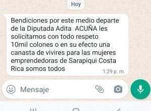 Este fue el mensaje enviado.