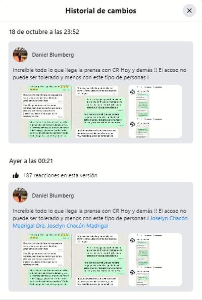 Modificación de la publicación de Blumberg, etiquetando a la ministra Chacón. 