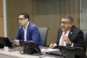 A la derecha, Jorge Torres, ministro de Seguridad. (Asamblea Legislativa).