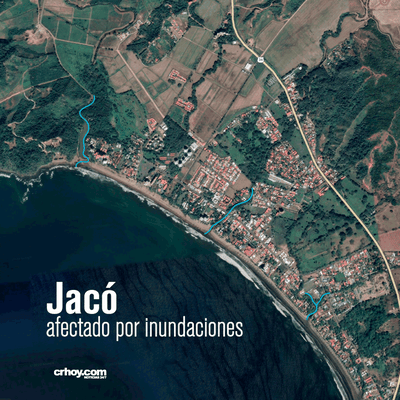 Jacó afectado por inundaciones