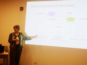 Rocío Aguilar, superintendente de pensiones. (CRH).