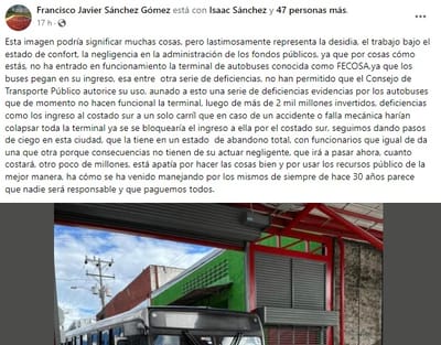Publicación hecha por Francisco Sánchez en Facebook este 2 de enero de 2022. Captura de pantalla