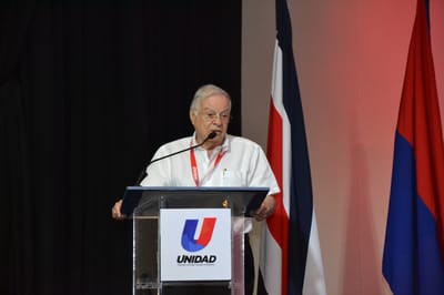 El expresidente Miguel Angel Rodríguez Echeverría durante Asamblea Nacional del Partido Unidad Social Cristiana. (Cortesía | CRHoy.com)