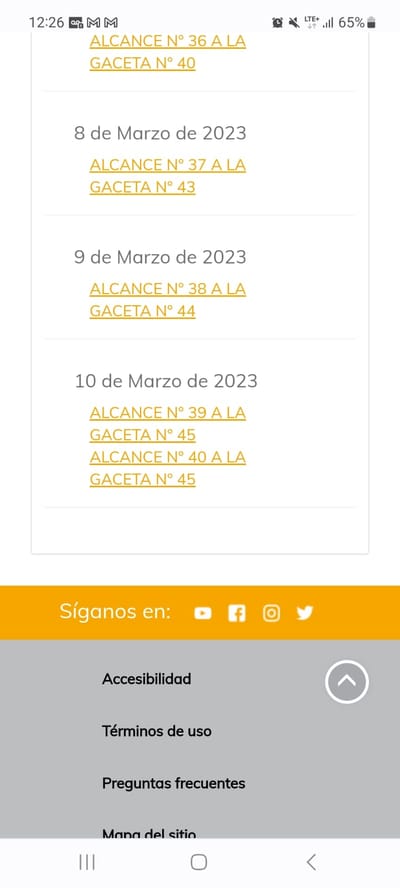 Al medio día de este 10 de marzo el decreto ejecutivo no había sido publicado. Captura de pantalla