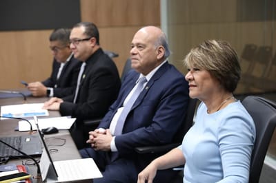 Los magistrados Orlando Aguirre y Patricia Solano explicaron la urgencia de aprobar esta ley. (Foto: Asamblea)