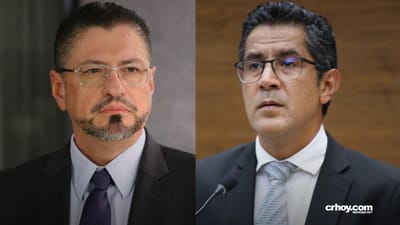 Rodrigo Chaves, presidente de la República, y Nogui Acosta, ministro de Hacienda. (Archivo/CRH).