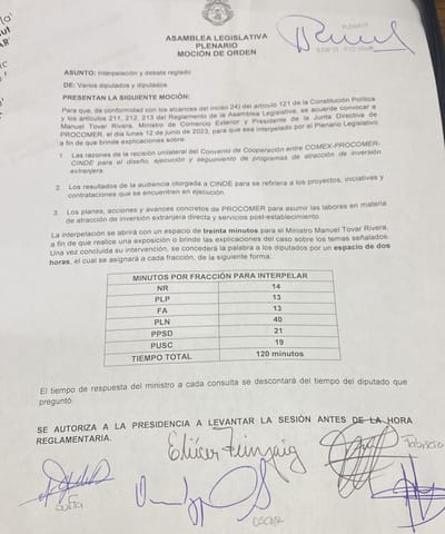 Moción aprobada