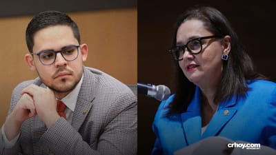 Los diputados del PUSC, Carlos Felipe García y Vanessa Castro firmaron la moción de censura. (Foto: CRH)