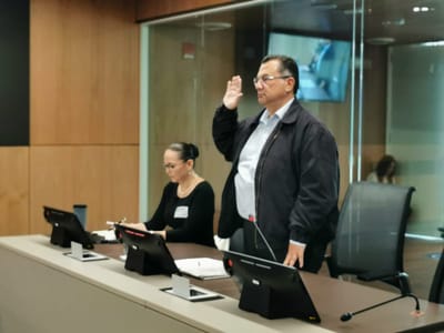 Humberto Vargas Corrales, exdiputado del PUSC, compareció en setiembre de 2023 ante una comisión legislativa. Archivo CRH