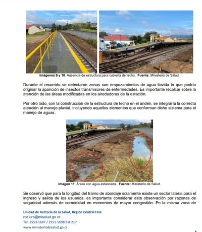 Extracto del documento que advierte las anomalías en la estructura. Captura de pantalla