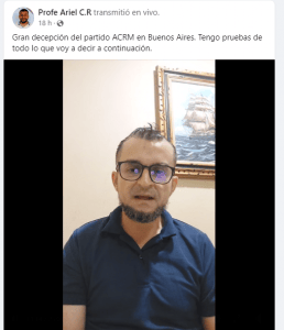 Fallas Mora hizo las denuncias desde su perfil en Facebook
