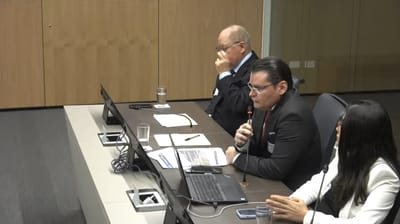 Víctor Lizano, Rafael Solís y Carolina Solís, miembros de la Asociación Procarretera a San Carlos. YouTube/Asamblea Legislativa