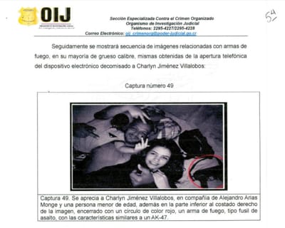 Imagen extraída del teléfono de Charlyn e incluida en el informe policial.