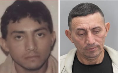 José Lázaro Cruz, en una foto de 1991 y en otra de 2024. Foto: Policía del Condado de Fairfax