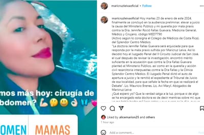 Captura de pantalla publicación Maricruz Leiva.
