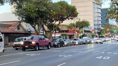 Presas en el Paseo Colón, San José, en sentido hacia el enlace con la autopista General Cañas, este 13 de febrero de 2024. CRH
