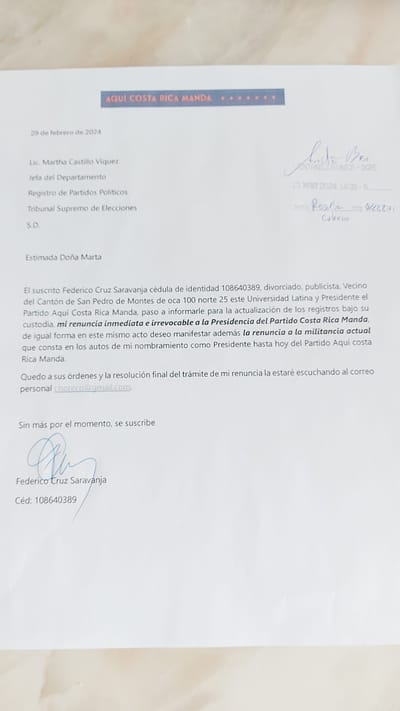 Carta de renuncia
