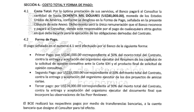 Parte del contratado revelado.