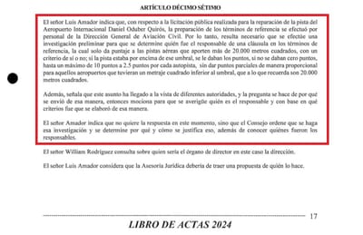 Extracto del acta de la sesión del Cetac del 20 de febrero de 2024. Captura de pantalla/CRH