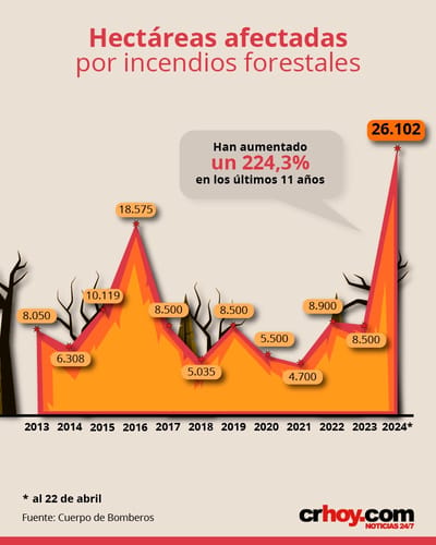 Estadísticas brindadas por el Cuerpo de Bomberos