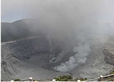 Imagen del volcán Poás, este 2 de abril de 2024. Cortesía Ovsicori