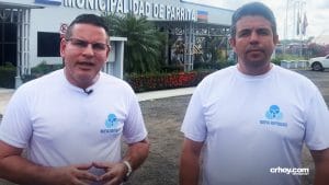 Roberto Rímola, alcalde electo de Parrita junto a Fabricio Alvarado, líder de Nueva República. Fotografías: Facebook.