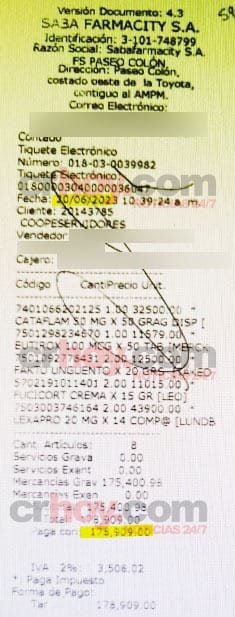 Gastos reconocidos tras compra de medicamentos en una farmacia capitalina. CRH