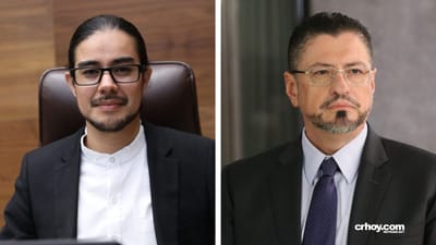 Diputado del FA, Johathan Acuña y el presidente Chaves.