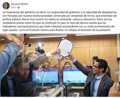 Comentario publicado en las redes sociales.