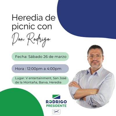 Invitación del picnic con el entonces candidato Chaves. Foto: Progreso Heredia