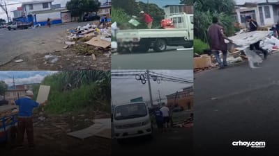 Videos captan a varias personas arrojando gran cantidad de basura en calle de Tibás