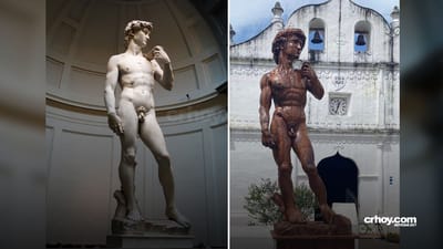 Artista nicoyano realiza réplica de la escultura italiana "el David"