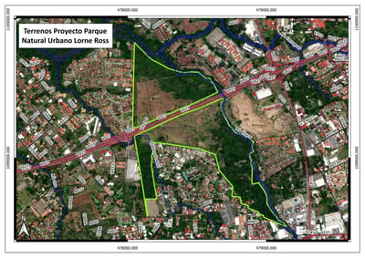 Mapa de ubicación del parque Lorne Ross. Foto: Municipalidad de Santa Ana