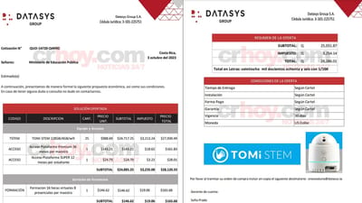 Proforma enviada por Datasys al MEP.