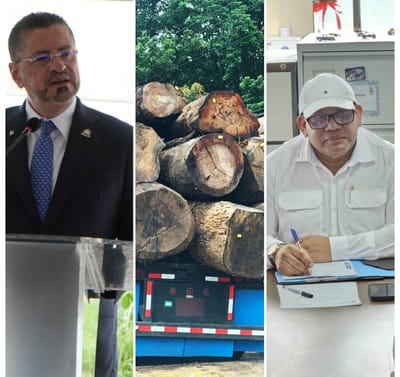 A la izquierda, Rodrigo Chaves, presidente de la República y a la izquierda Rugeli Morales, alcalde de Talamanca. Foto CRH/Casa Presidencial