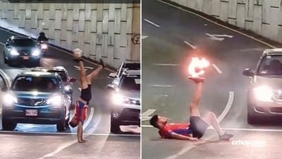 Tico jugador de freestyle realiza shows en semáforo para recoger plata y competir en Europa