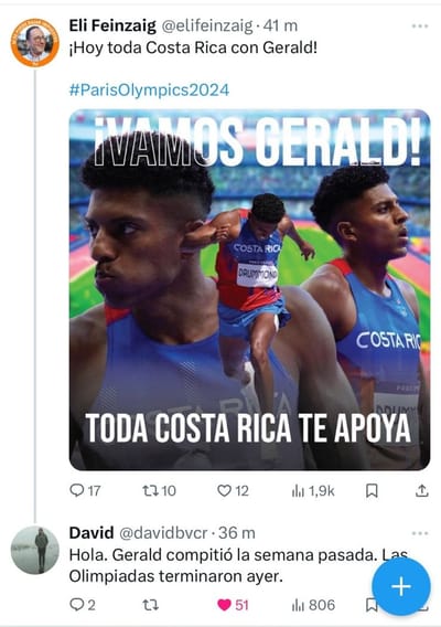 La publicación fue borrada minutos después de la red social.