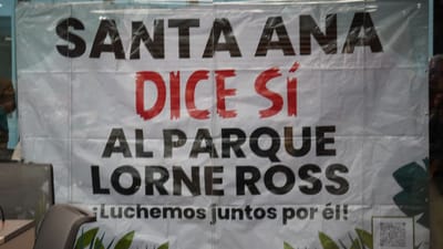 Vecinos de Santa Ana se manifestaron este 20 de agosto a favor del plan del Parque Natural Urbano Lorne Ross. CRH