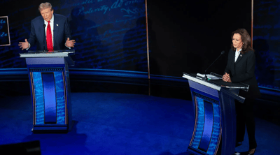 Donald Trump y Kamala Harris en el debate presidencial el 10 de setiembre. (Foto: Hollywood Reporter)