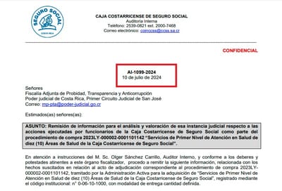 El informe de la auditoría fue remitido el 10 de julio a la Fiscalía. CRH/Captura de pantalla