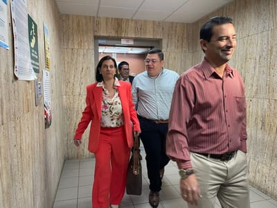 Marta Esquivel, presidenta ejecutiva de la CCSS, al llegar a una audiencia judicial por el caso Barrenador. CRH