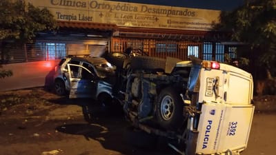 Patrulla accidentada en Desamparados