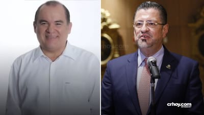 Jorge Eduardo Sánchez y el presidente Chaves.