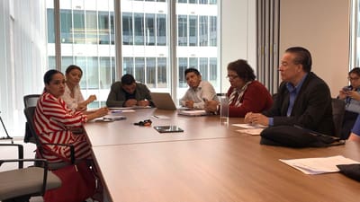 Reunión de sindicatos con diputada Sonia Rojas del PLN en la Asamblea Legislativa, en octubre de 2024. Foto con fines ilustrativos del interior de los despachos. Archivo CRH