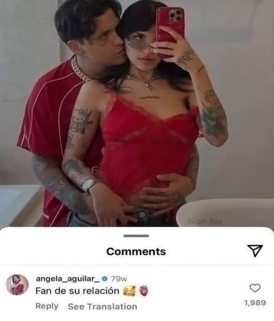 Aparente comentario realizado por Aguilar en fotografía de Nodal y Cazzu